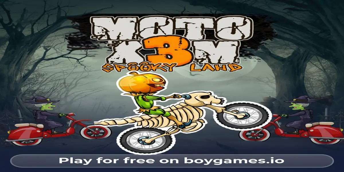 Gameplay screenshot of Moto X3M Spooky Land